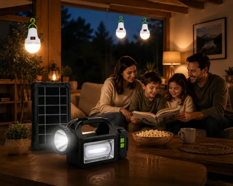 SISTEMA DE EMERGENCIA CON ILUMINACION SOLAR PORTATIL Y BATERIA RECARGABLE - 4