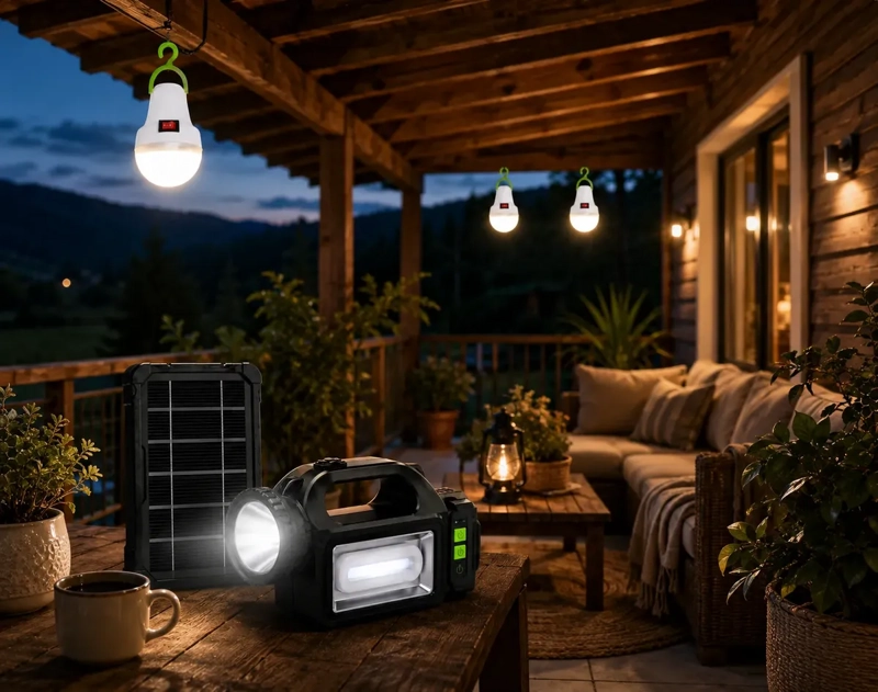 SISTEMA DE EMERGENCIA CON ILUMINACION SOLAR PORTATIL Y BATERIA RECARGABLE - 7