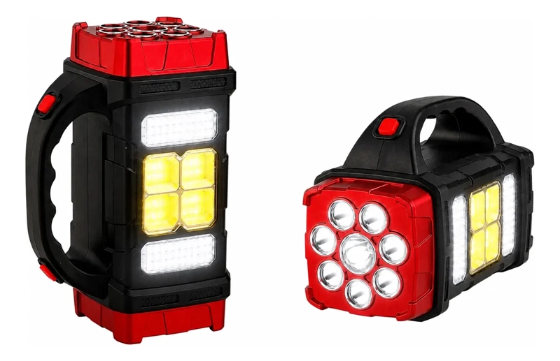 LINTERNA SOLAR LED MULTIFUNCION RECARGABLE USB CON POWER BANK PORTATIL - 9