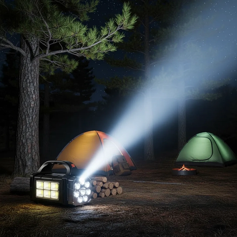 LINTERNA SOLAR LED MULTIFUNCIONAL RECARGABLE USB CON POWER BANK PORTATIL - 7