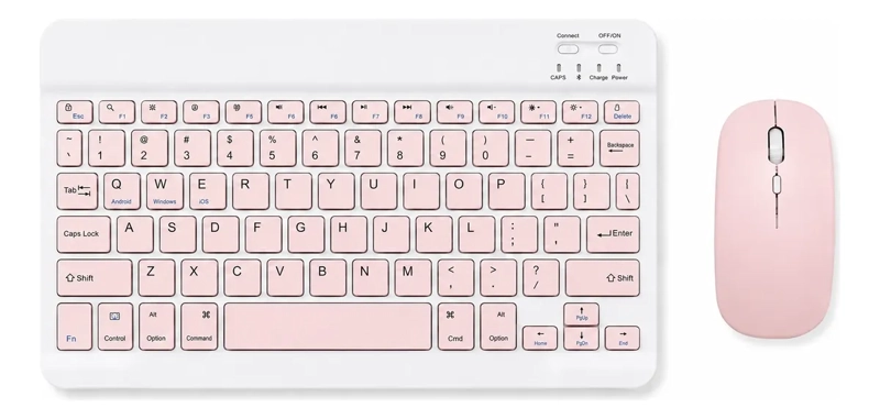 KIT TECLADO Y MOUSE INALAMBRICO BLUETOOTH COMPATIBLE CON PC TABLET Y CELULAR - 8
