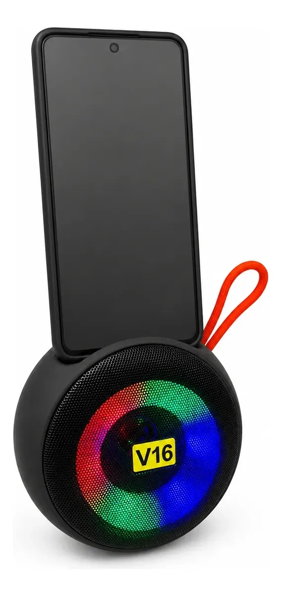 PARLANTE BLUETOOTH PORTATIL 8W CON LUZ LED Y RADIO FM RECARGABLE - 1