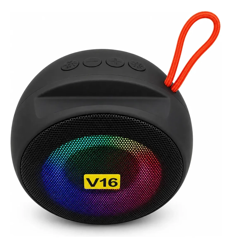 PARLANTE BLUETOOTH PORTATIL 8W CON LUZ LED Y RADIO FM RECARGABLE - 4