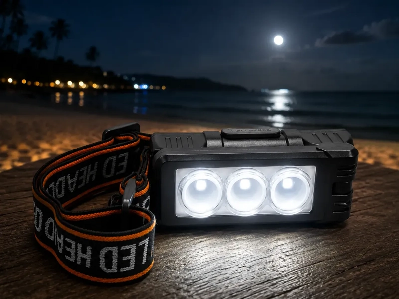 LINTERNA FRONTAL LED RECARGABLE USB C AJUSTABLE CON ILUMINACION 180° - 5