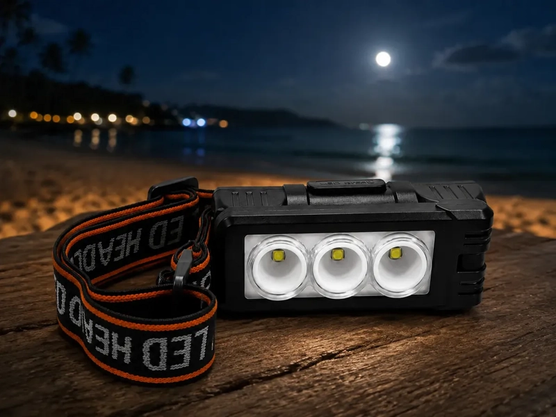 LINTERNA FRONTAL LED RECARGABLE USB C AJUSTABLE CON ILUMINACION 180° - 7