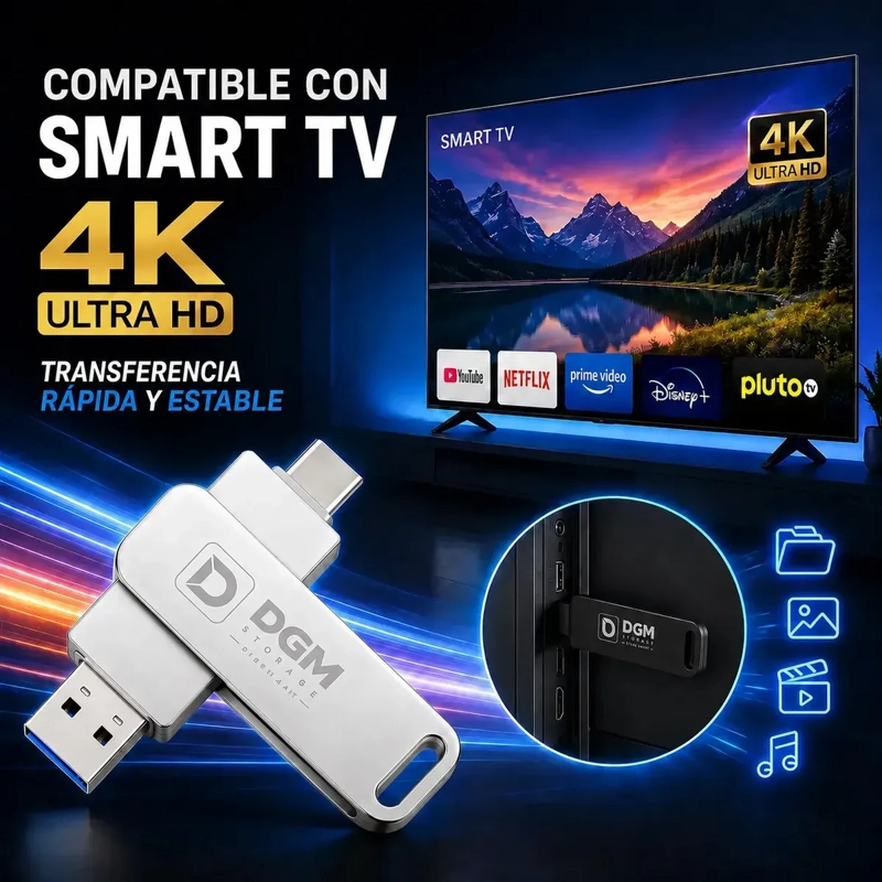 PENDRIVE OTG DIEGMARK 16GB 2 EN 1 USB C Y USB PLATEADO PARA CELULAR Y PC - 3