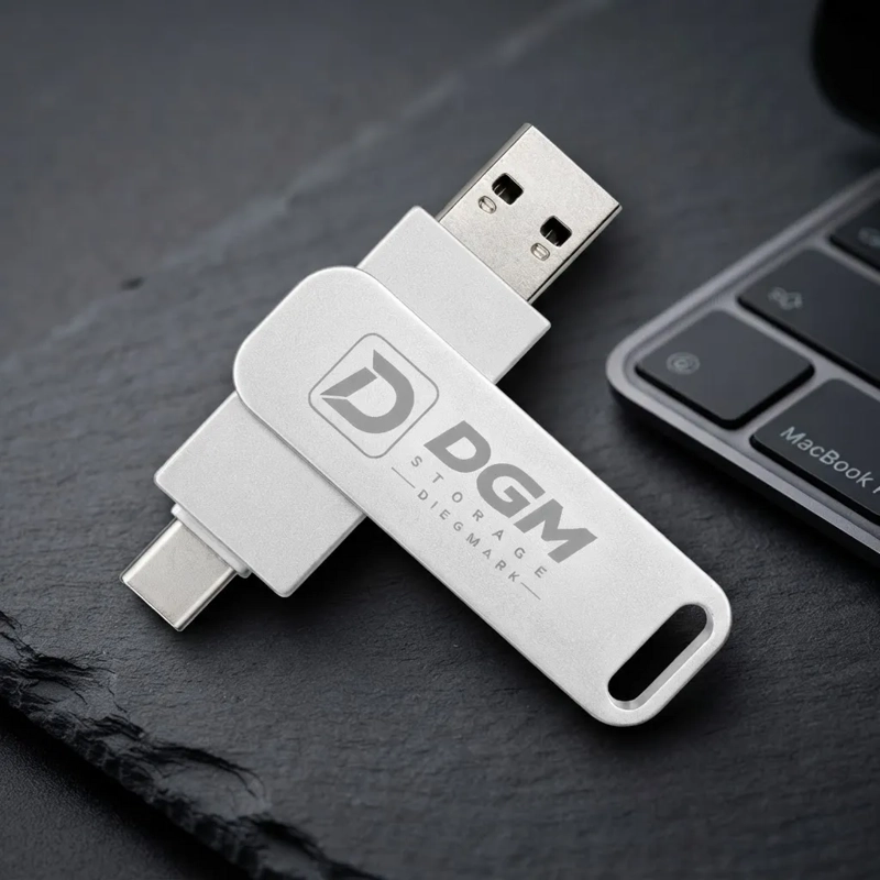 PENDRIVE OTG DIEGMARK 16GB 2 EN 1 USB C Y USB PLATEADO PARA CELULAR Y PC - 8