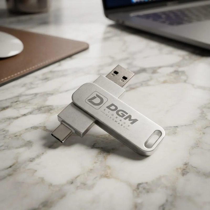 PENDRIVE DIEGMARK 32GB 2 EN 1 USB C Y USB A PLATEADO PARA CELULAR Y PC - 7