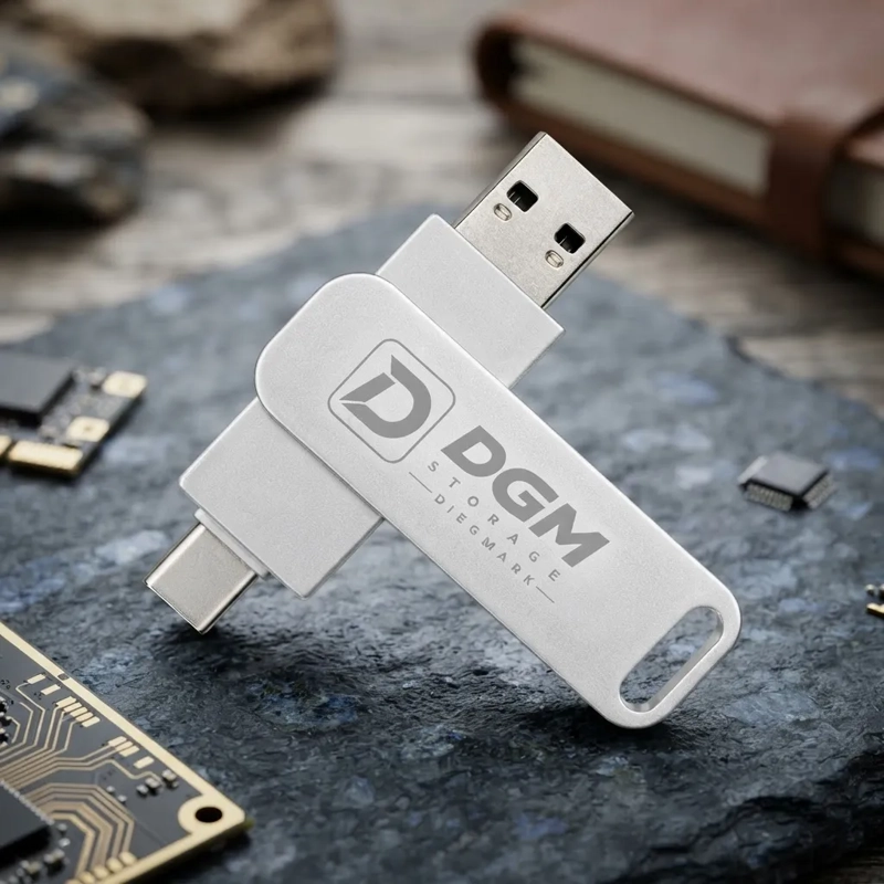 PENDRIVE OTG DIEGMARK 128GB 2 EN 1 USB C Y USB PLATEADO PARA CELULAR Y PC - 8