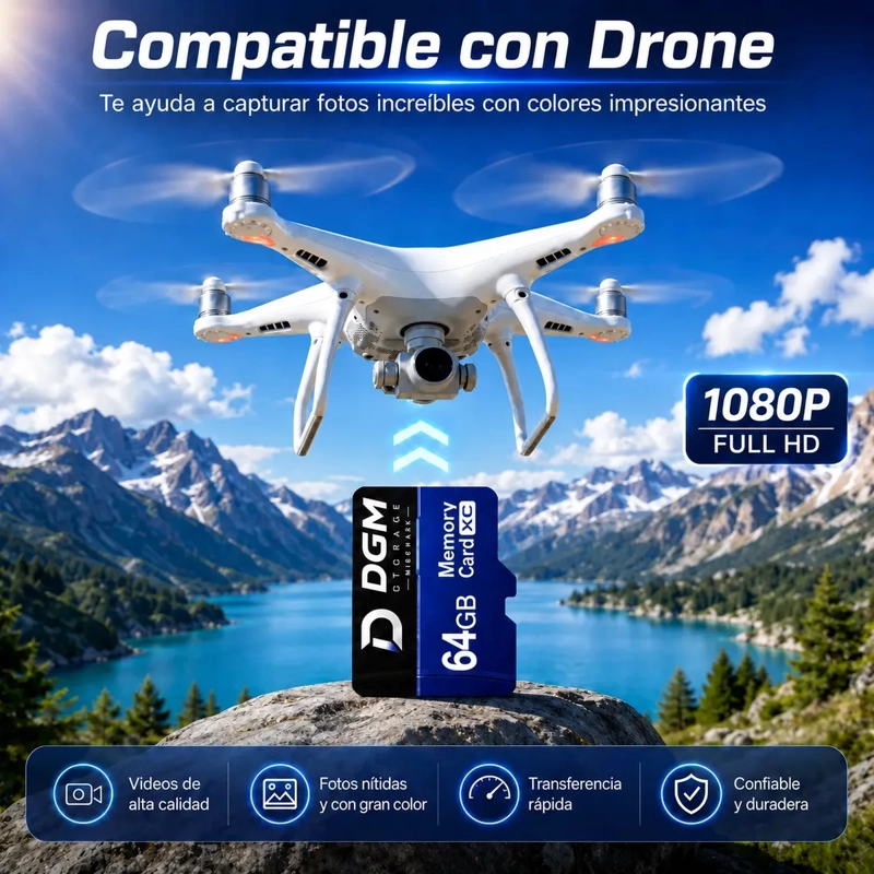 TARJETA MICROSDXC DIEGMARK 64GB U1 V10 CON ADAPTADOR SD PARA CELULAR Y CÁMARA - 8