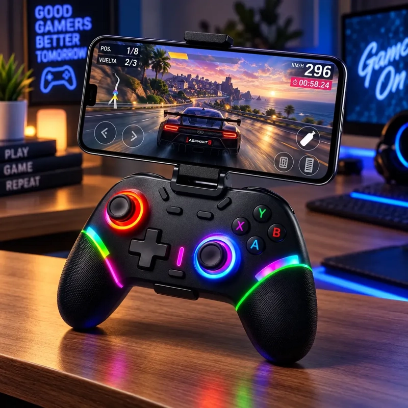 CONTROL JOYSTICK X9 RGB INALAMBRICO MULTIPLATAFORMA PARA VIDEOJUEGOS - 3