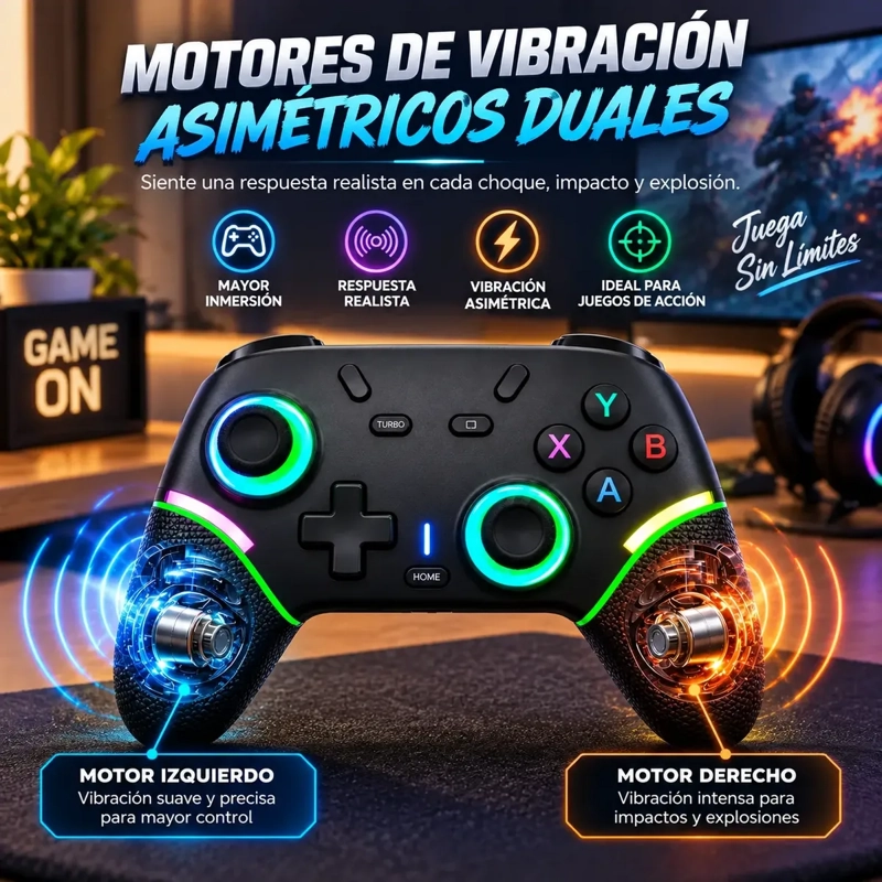 CONTROL JOYSTICK X9 RGB INALAMBRICO MULTIPLATAFORMA PARA VIDEOJUEGOS - 4