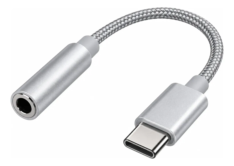 ADAPTADOR DE AUDIO TRENZADO USB C A JACK 3.5 MM PARA ANDROID - 1