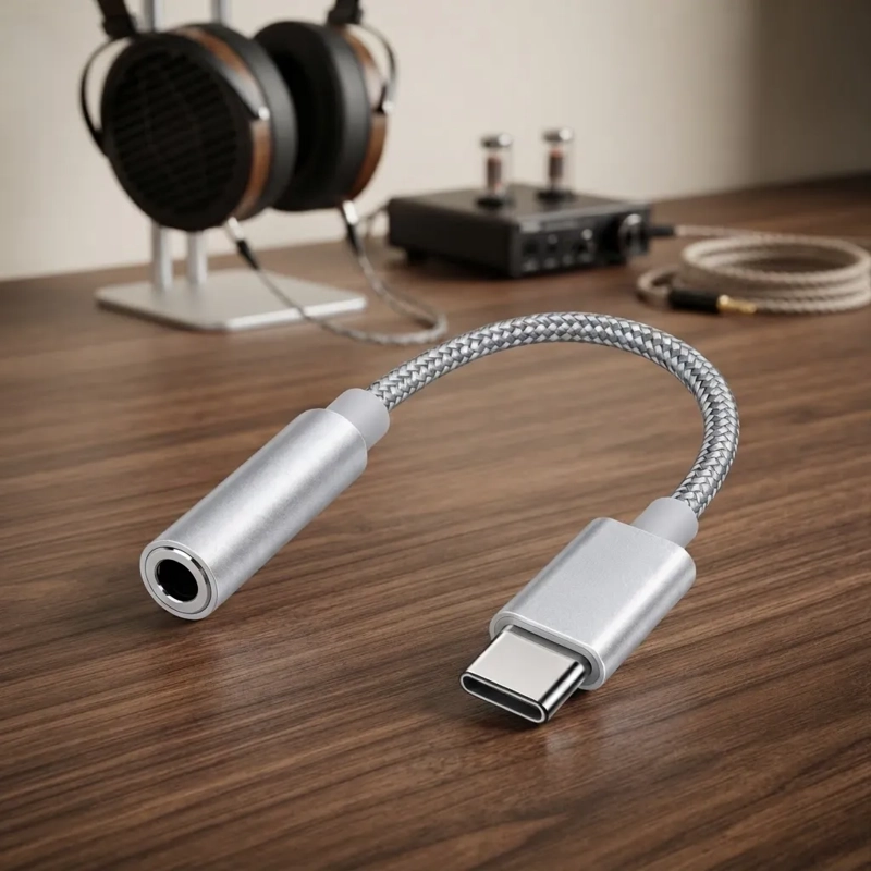 ADAPTADOR DE AUDIO TRENZADO USB C A JACK 3.5 MM PARA ANDROID - 6