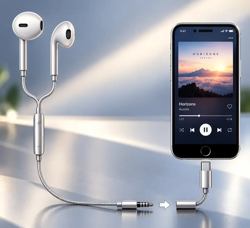 ADAPTADOR DE AUDIO TRENZADO USB C A JACK 3.5 MM PARA ANDROID - 7