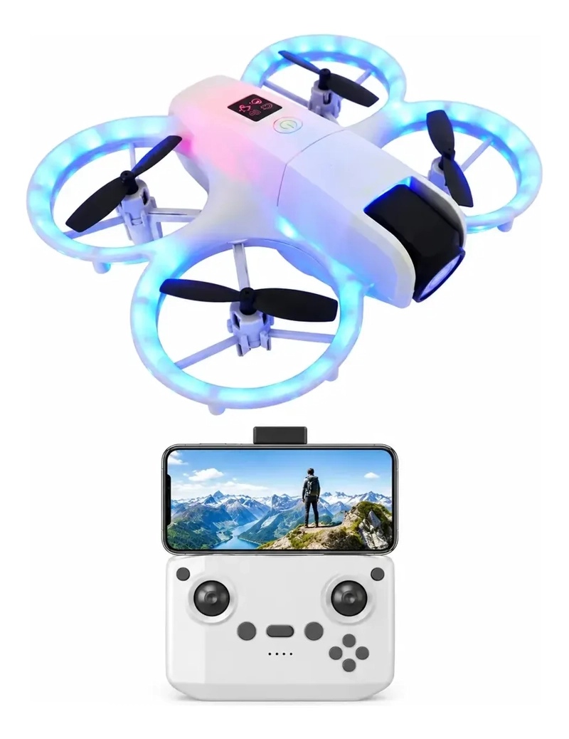 DRONE MINI K5 2.4 GHZ CON CAMARA CONTROL REMOTO Y LUCES LED - 1