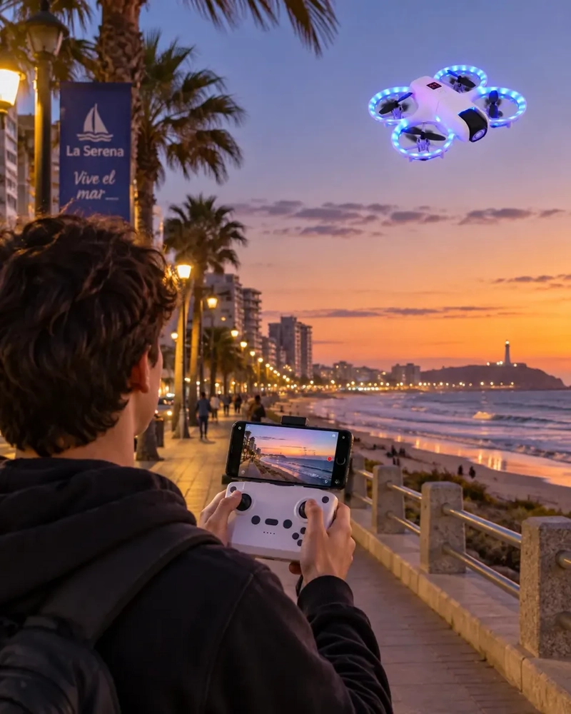 DRONE MINI K5 2.4 GHZ CON CAMARA CONTROL REMOTO Y LUCES LED - 5