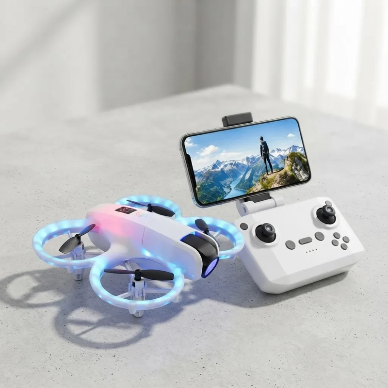 DRONE MINI K5 2.4 GHZ CON CAMARA CONTROL REMOTO Y LUCES LED - 7