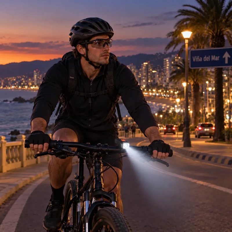 LINTERNA LED PARA BICICLETA RECARGABLE USB CON 3 MODOS DE ILUMINACION - 4