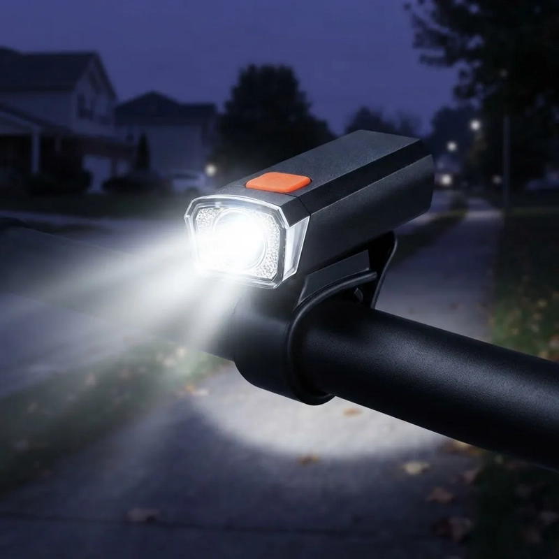 LINTERNA LED PARA BICICLETA RECARGABLE USB CON 3 MODOS DE ILUMINACION - 6