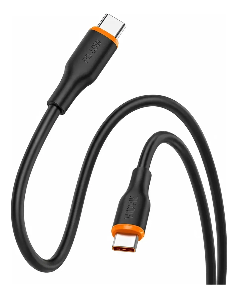 CABLE USB C NEGRO 1 METRO 60W CARGA RAPIDA COMPATIBLE CON SAMSUNG - 3