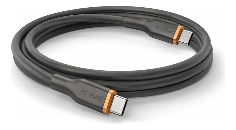 CABLE USB C NEGRO 1 METRO 60W CARGA RAPIDA COMPATIBLE CON SAMSUNG - 4