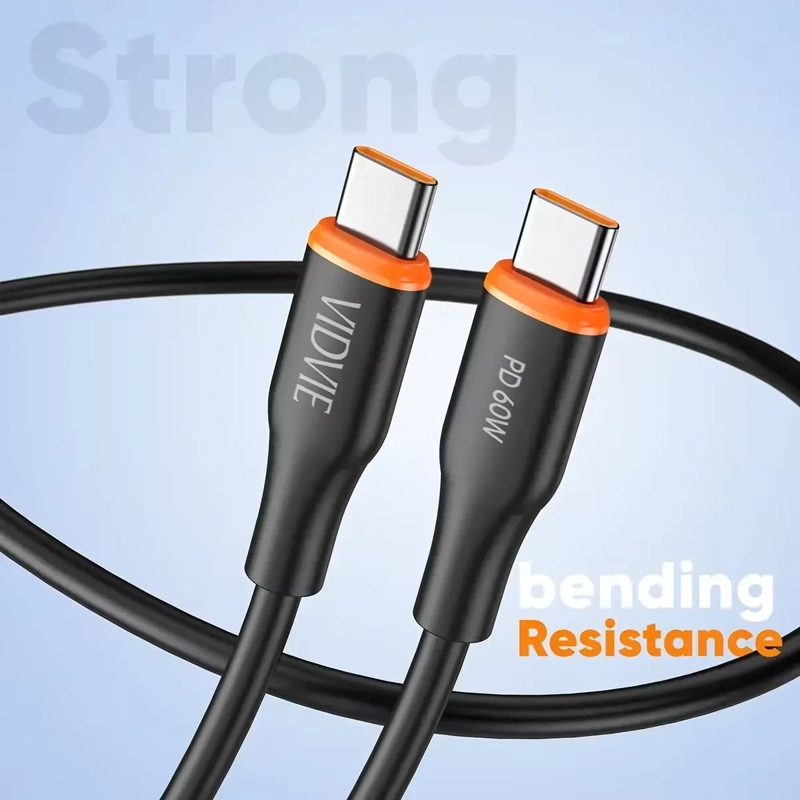 CABLE USB C NEGRO 1 METRO 60W CARGA RAPIDA COMPATIBLE CON SAMSUNG - 7