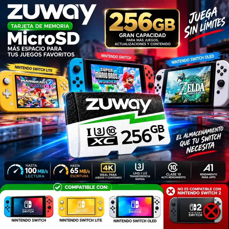 TARJETA MEMORIA MICROSD 256GB CLASE 10 U3 A1 100MB/S - 3