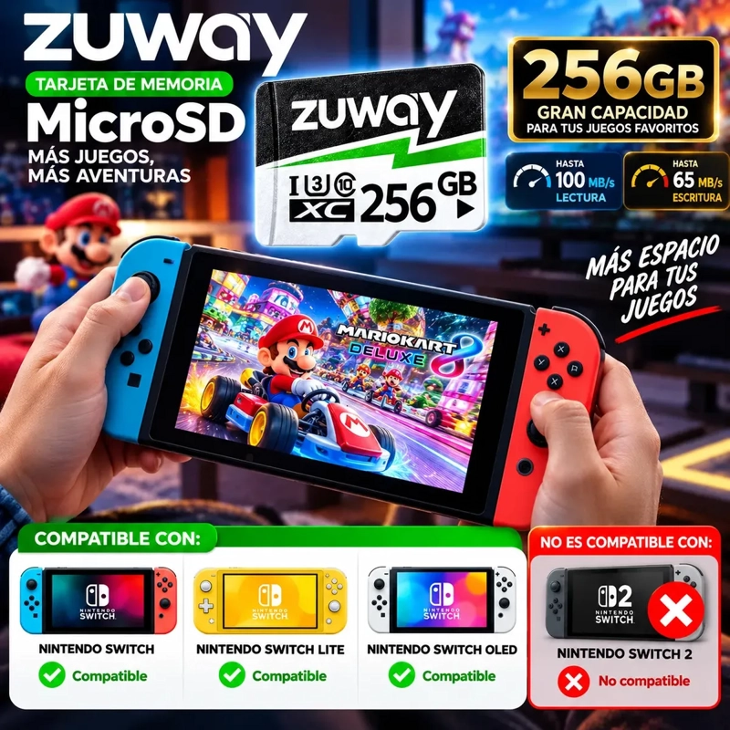 TARJETA MEMORIA MICROSD 256GB CLASE 10 U3 A1 100MB/S - 6