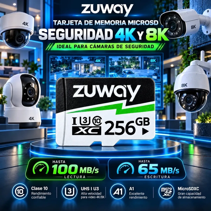 TARJETA MEMORIA MICROSD 256GB CLASE 10 U3 A1 100MB/S - 7