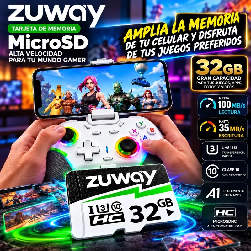 TARJETA MEMORIA MICROSD 32GB CLASE 10 U3 A1 100MB/S - 4