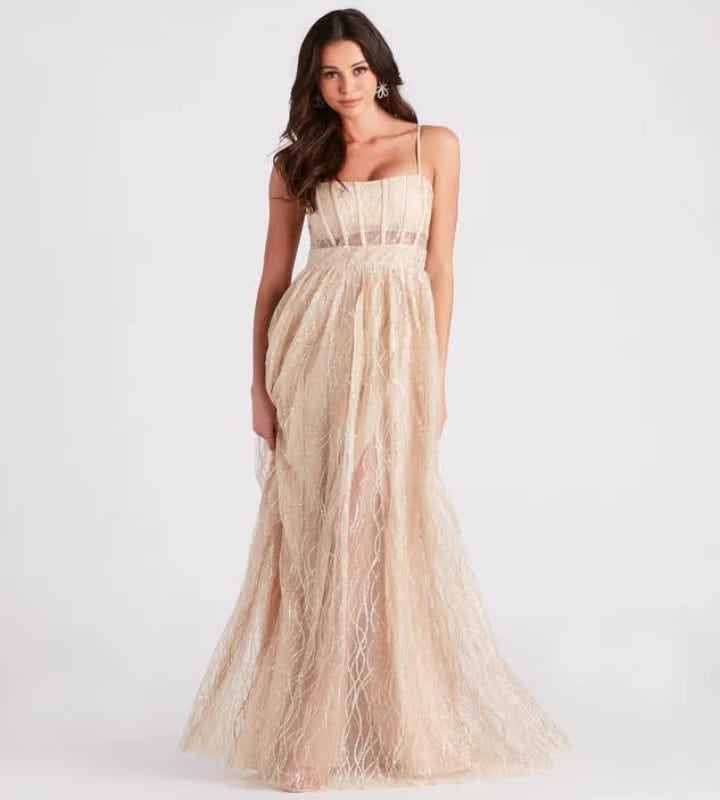 VESTIDO DE FIESTA CON BRILLOS OFELIA - 1