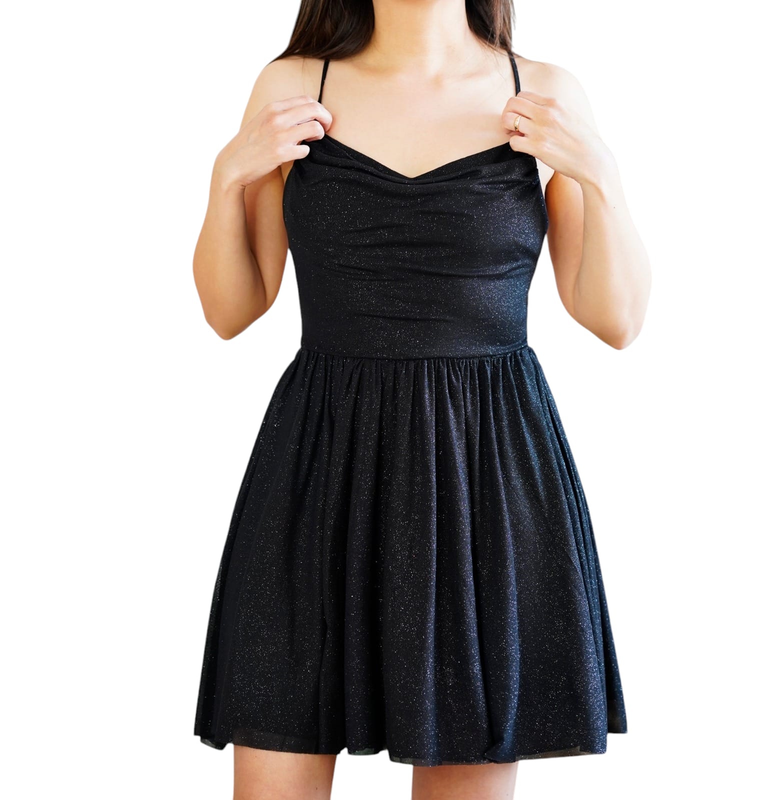 VESTIDO MUJER LUNA VERDE DE FIESTA CON BRILLOS SABRINA - 1