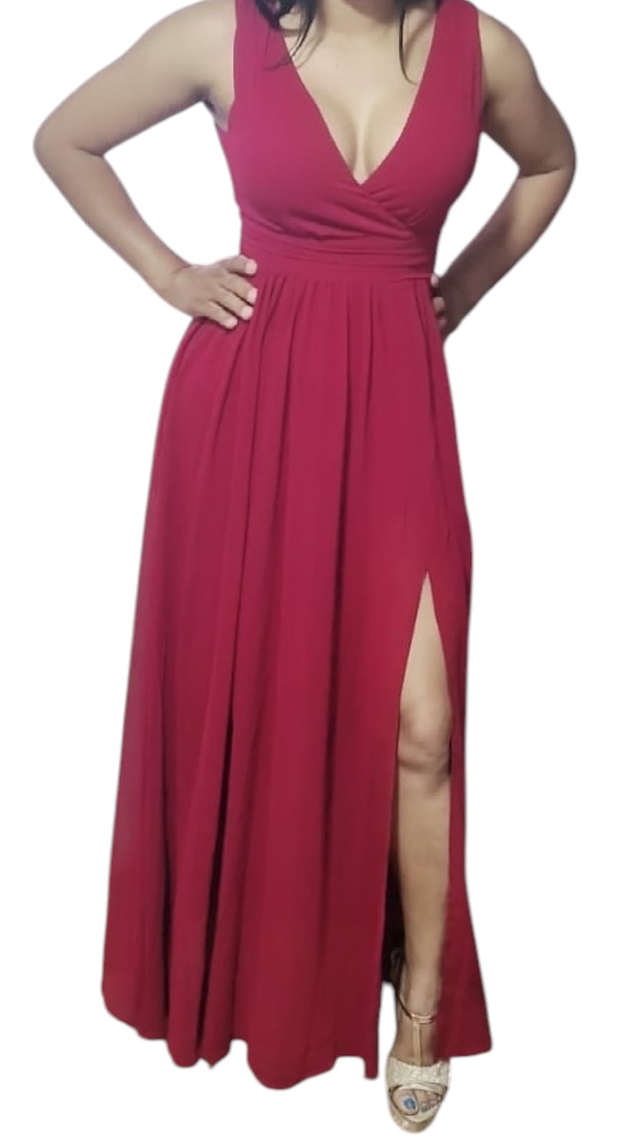 VESTIDO DE FIESTA ALISON AZUL-ROJO - 3