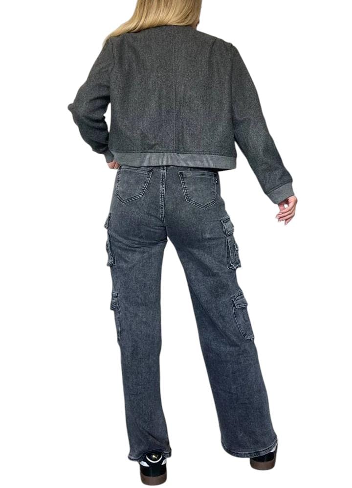 CHAQUETA BOMBER MUJER CROPPED CALIDAD PREMIUM - 2