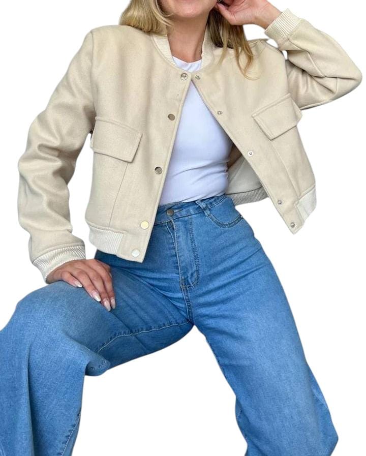 CHAQUETA BOMBER MUJER CROPPED CALIDAD PREMIUM - 3
