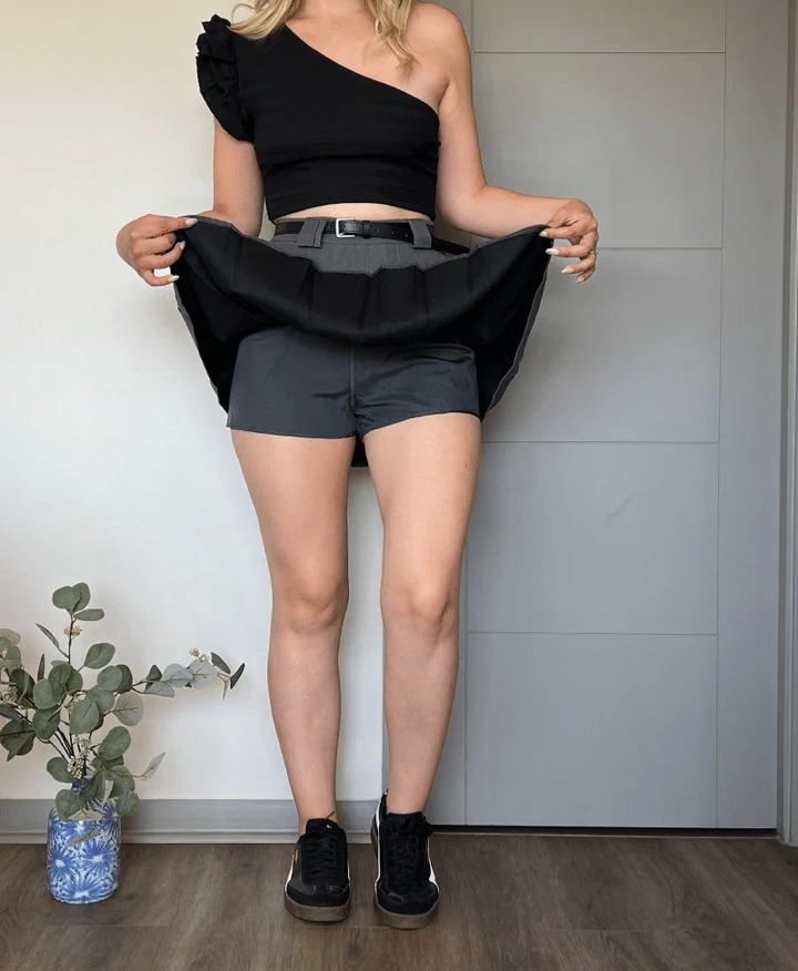 FALDA PLISADA CON CINTURÓN MUJER - 2