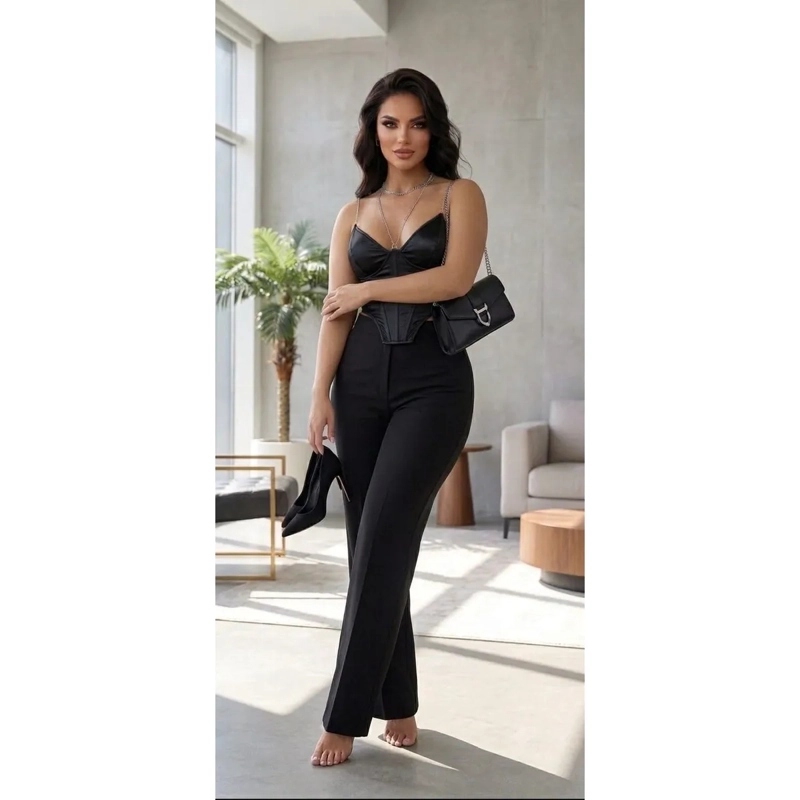 CROP TOP CORTO HERMOSO TIPO CORSET MUJER - 4