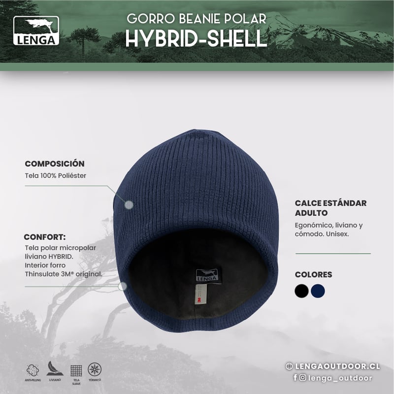 GORRO POLAR LENGA HYBRID 3M THINSULATE BEANIE HYBRID INTERIOR THINSULATE 3M - 5