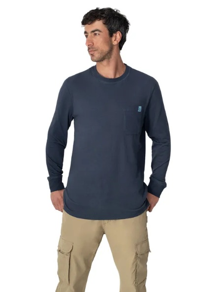POLERA HOMBRE LARGO COYÁN ALGODÓN ORGÁNICO UV+ LENGA®. - 1