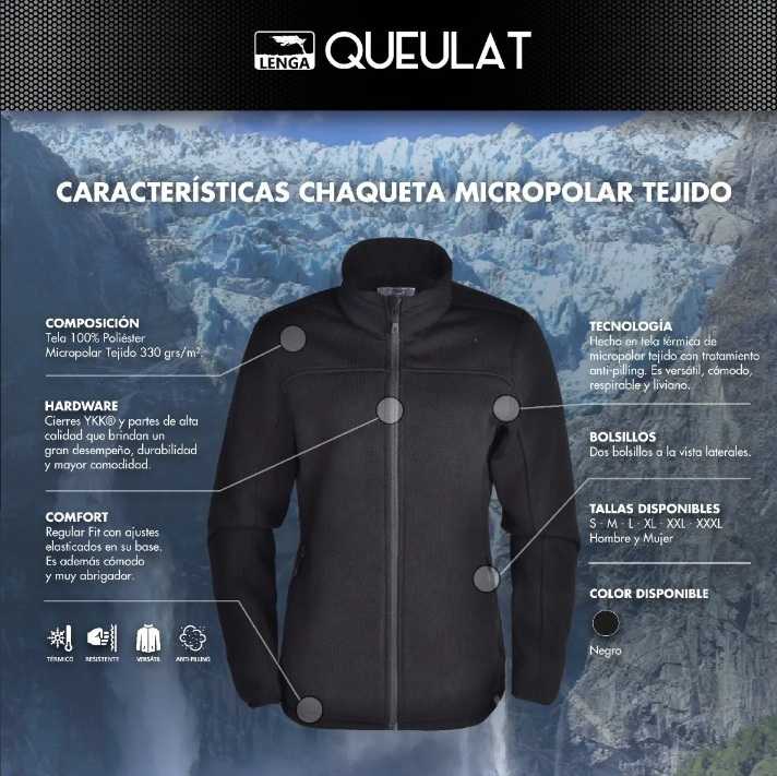 CHAQUETA MICROPOLAR TEJIDO MUJER QUEULAT LENGA ® - 7