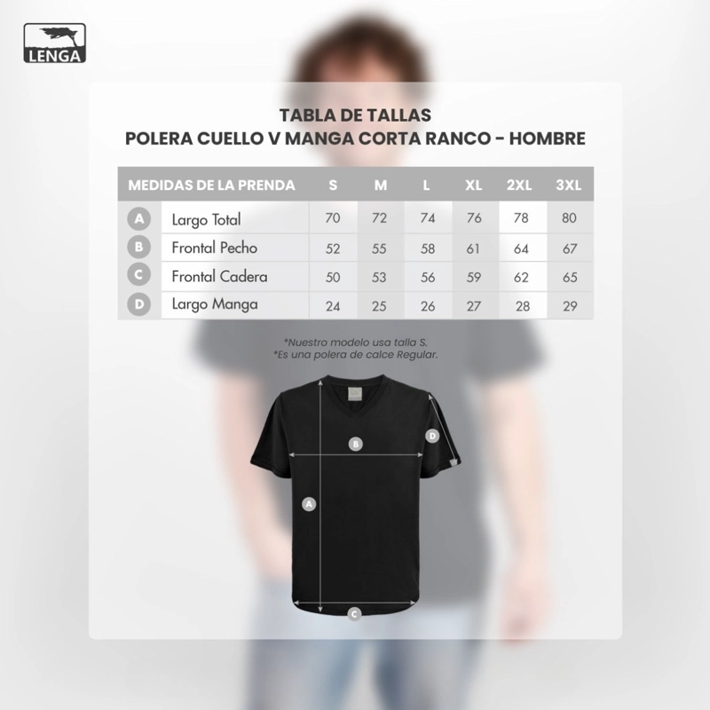 POLERA CUELLO V DE HOMBRE 100 ALGODÓN ORGÁNICO RANCO LENGA®._ - 8