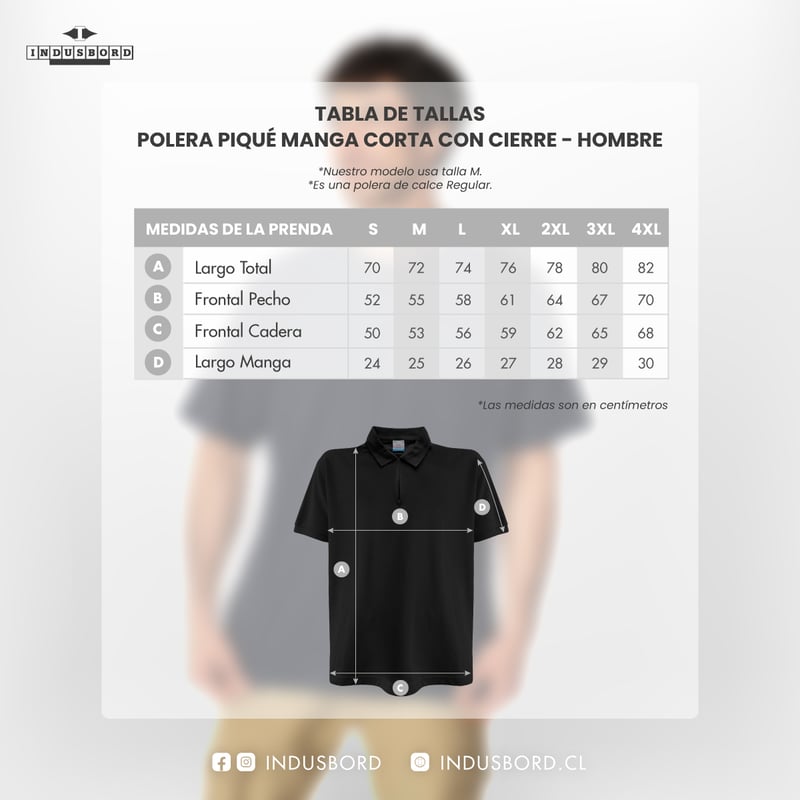 POLERA PIQUÉ HOMBRE PREMIUM MC CON CIERRE INDUSBORD® UV+PRO - 6
