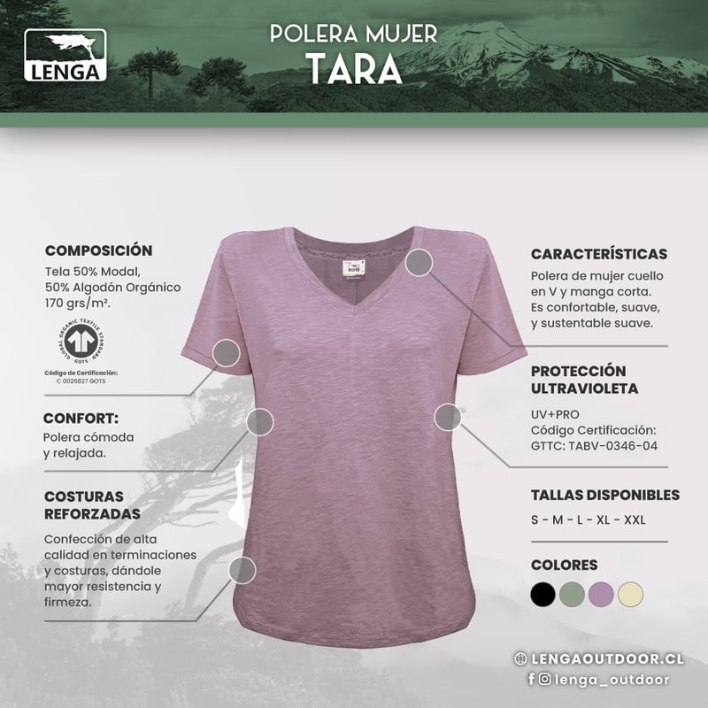 POLERA TARA ESCOTE EN V SUSTENTABLE LENGA® - 5