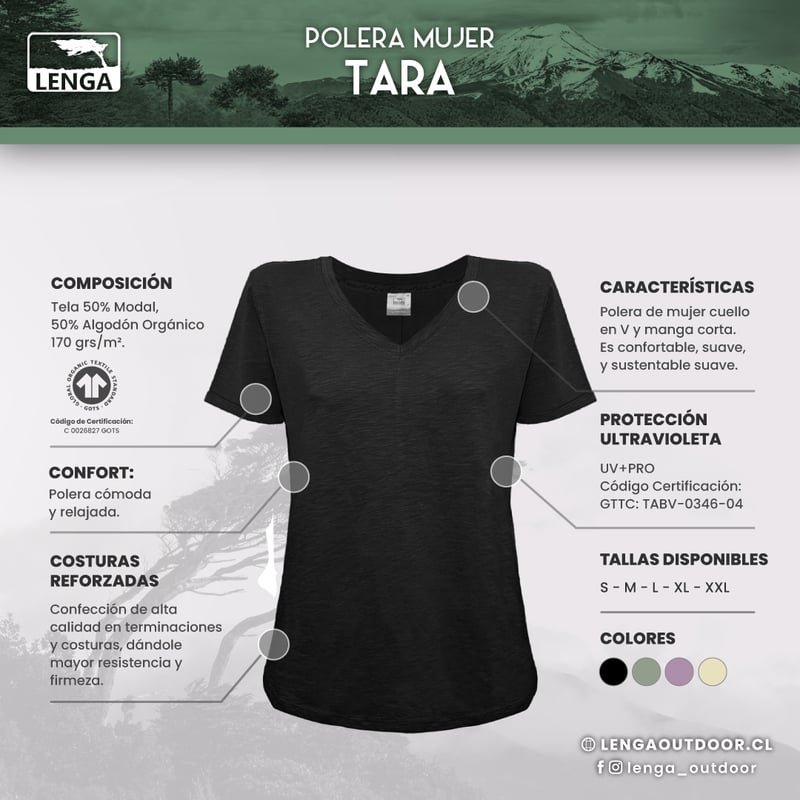 POLERA TARA ESCOTE EN V SUSTENTABLE LENGA® - 5