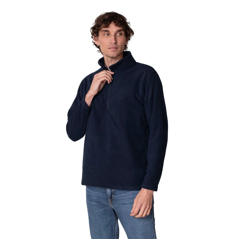 CHAQUETA MICROPOLAR PULLOVER HOMBRE CON CIERRES SBS® SUSTENTABLE - 1