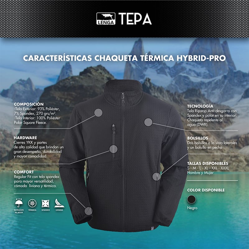 CHAQUETA OUTDOOR HOMBRE LENGA TEPA HYBRID-PRO TÉRMICA - 5