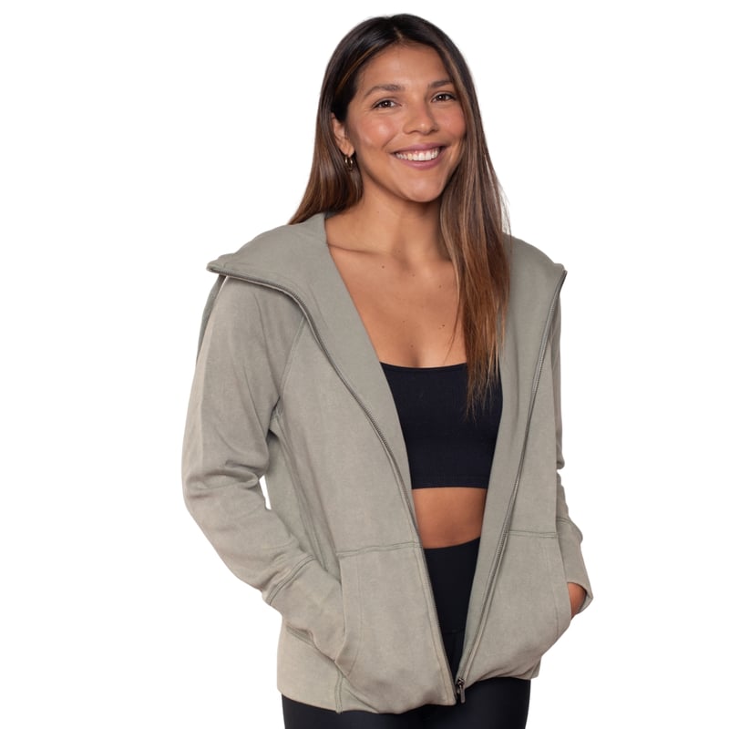 POLERÓN MUJER LENGA PETRA CANGURO Y CIERRE YKK SUSTENTABLE - 2