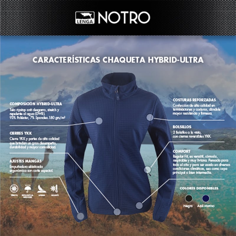CHAQUETA MUJER LENGA NOTRO HYBRID-ULTRA ULTRA-LIVIANA - 5