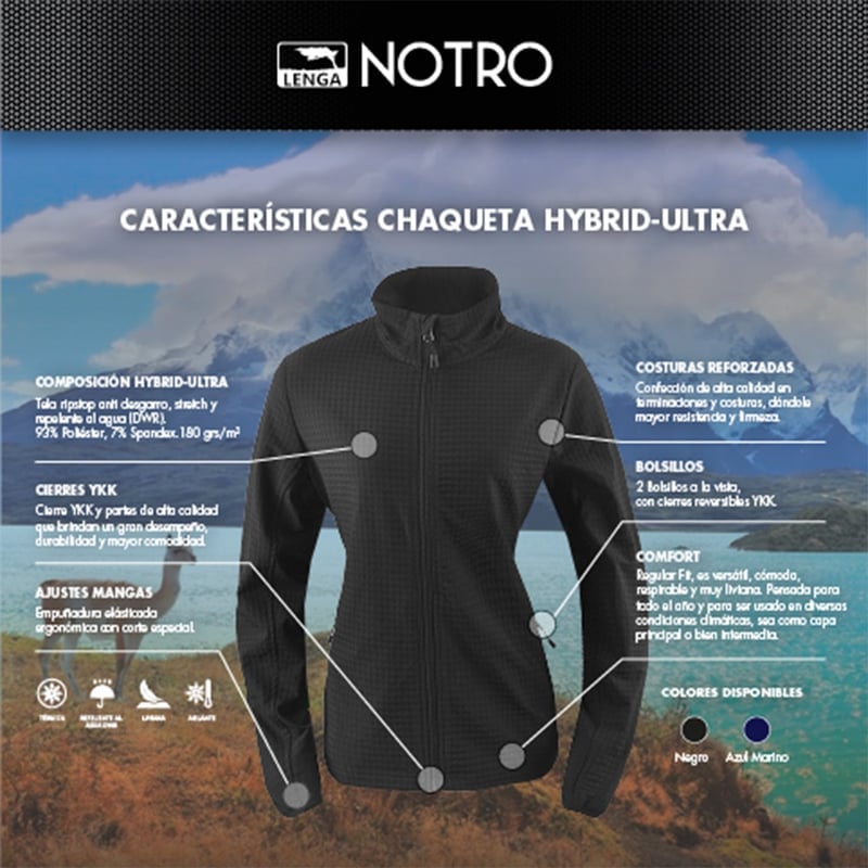 CHAQUETA MUJER LENGA NOTRO HYBRID-ULTRA ULTRA-LIVIANA - 5